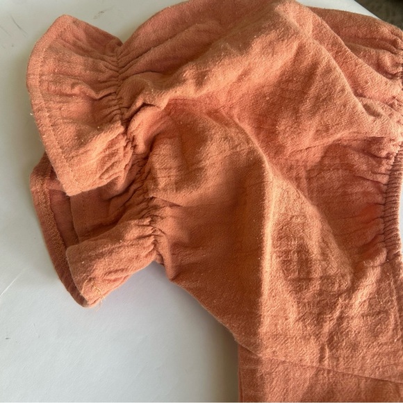 NWT Here Comes The Sun Puff Sleeve Apricot Mini Dress Size Small Summer Mini - Picture 4 of 6